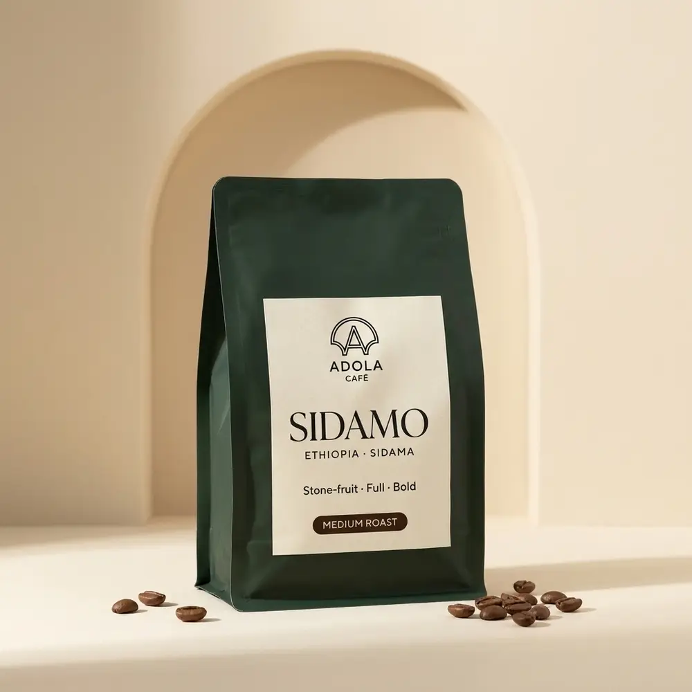 Sidamo — Bold, full, stone-fruit. Our signature roast.